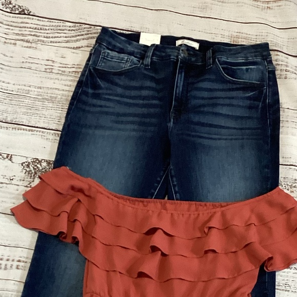 1105. KanCan Signature High-Rise Skinny Jeans Dark Blue Denim NWT Size 31x31 - Picture 5 of 7